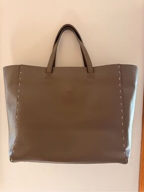 Boden 100% Leather Taupe Tote Bag